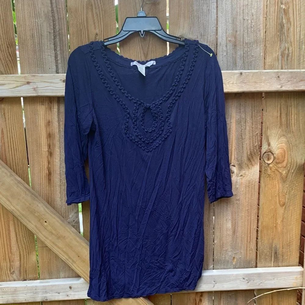Max Studio Deep Blue Tunic Top